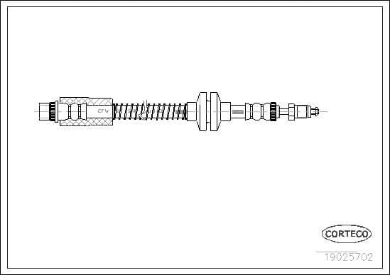 CORTECO Flexible de frein 19025702 durite de frein hydraulique 500 mm avant