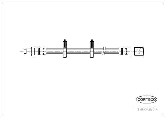 CORTECO Flexible de frein 19026924 durite de frein hydraulique 460 mm avant