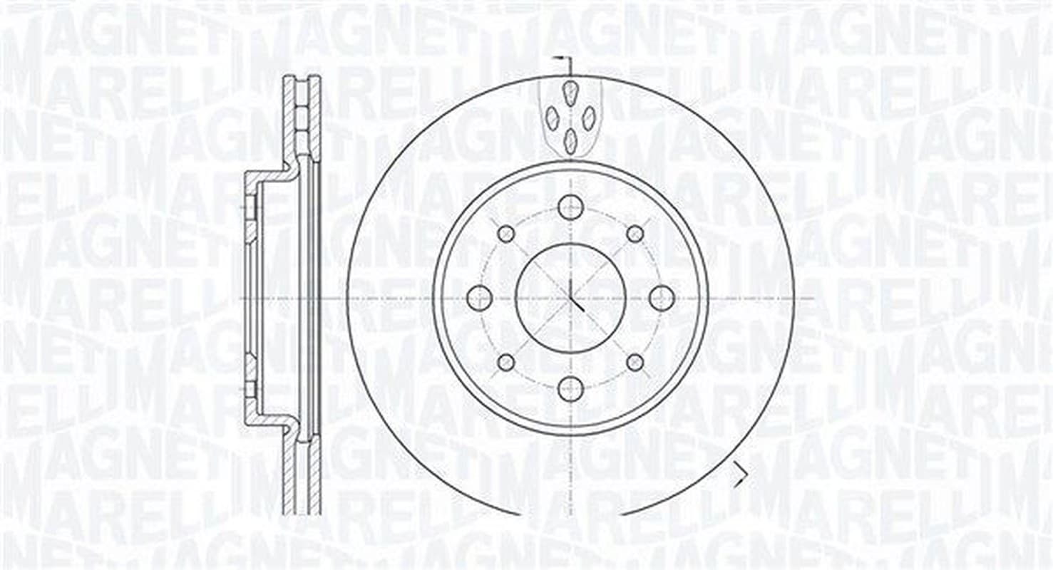 MAGNETI MARELLI disque de frein 361302040186 ventilazione interna diamètre 240 épaisseur 20 mm 4 trous
