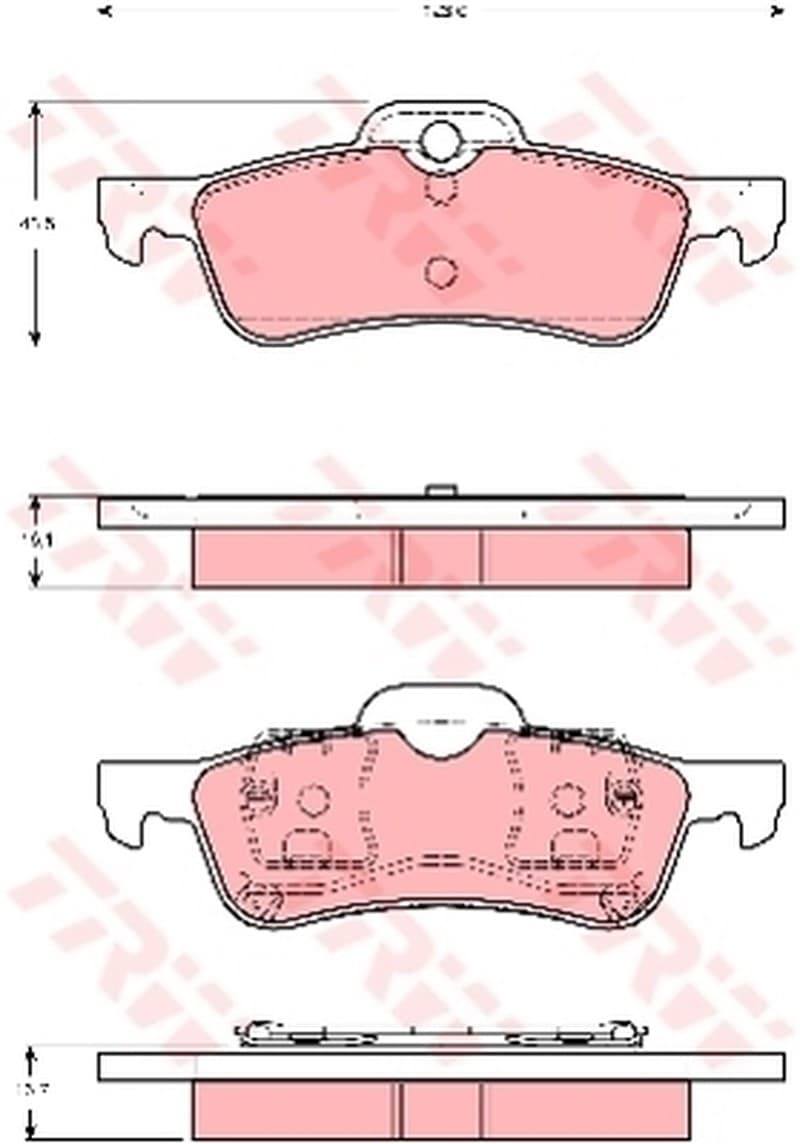 TRW plaquettes de frein GDB1477 123x43,5 mm prévu témoin