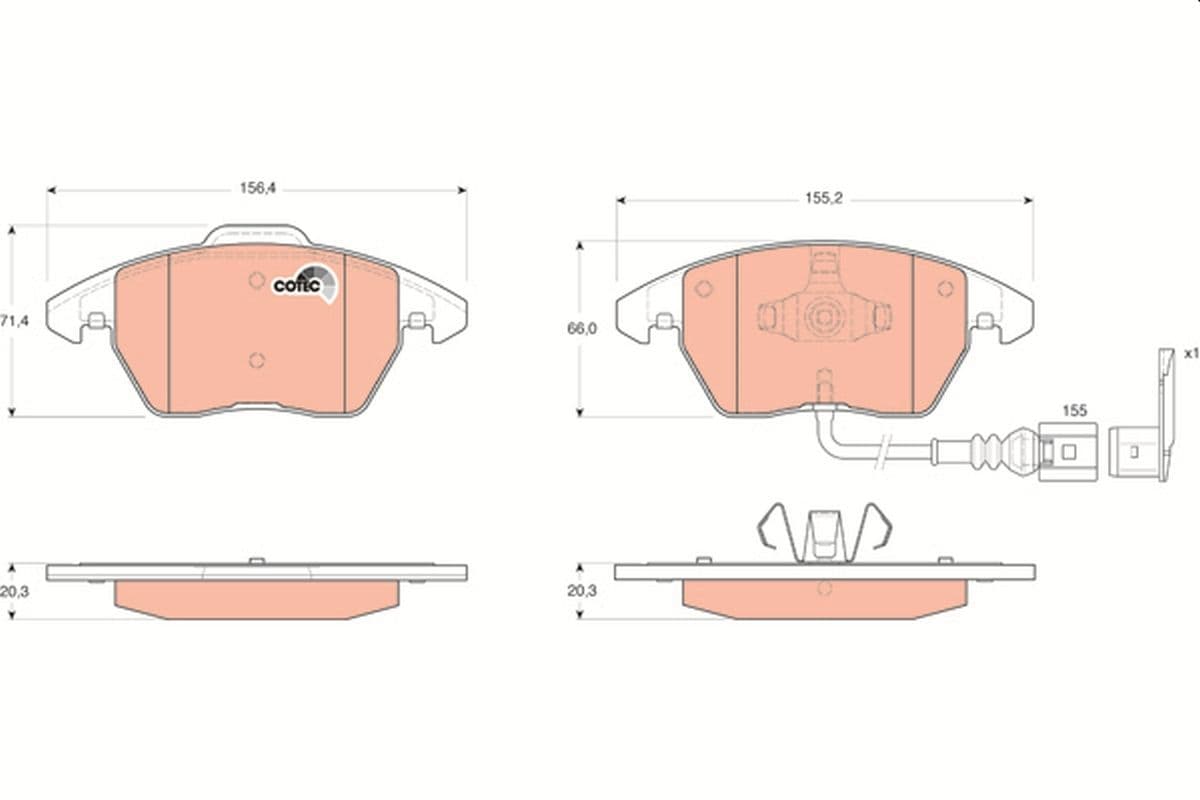 Trw Pattini Freno Audi A3/Vw Golf V -Seat Leon (05-> Gdb1550