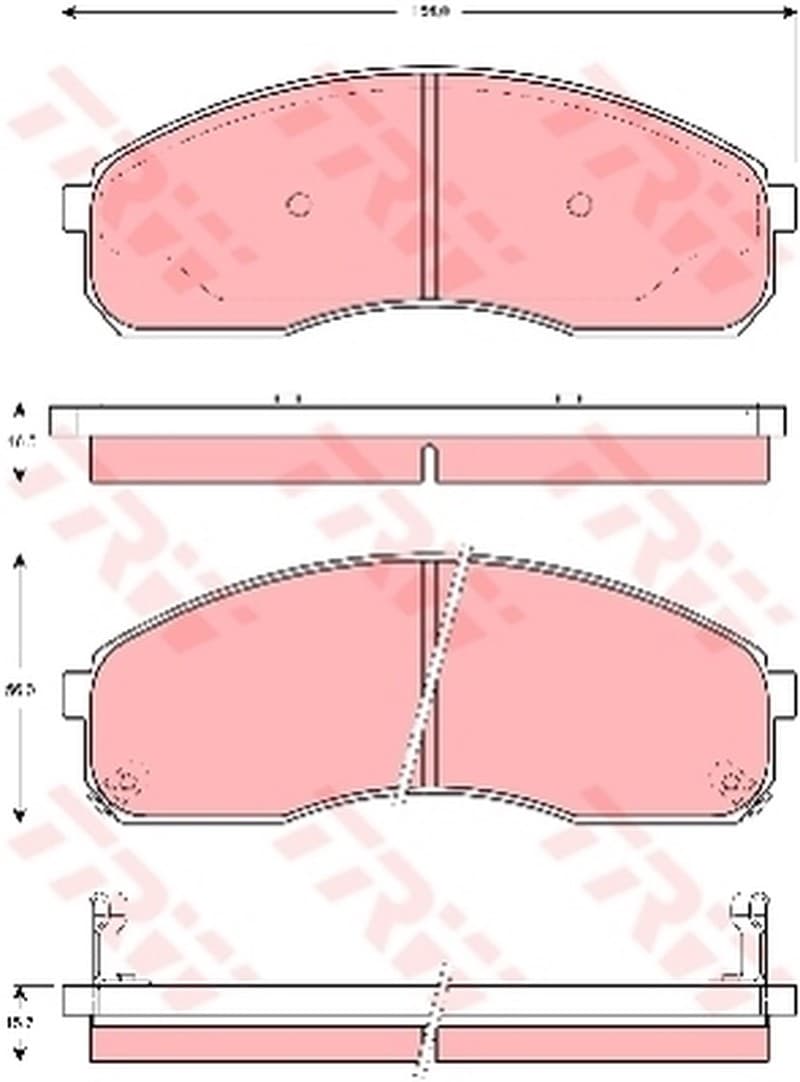 TRW Bremsbeläge GDB3261 154x56,3 Stärke 15,7 mm mit akustischer Warnung