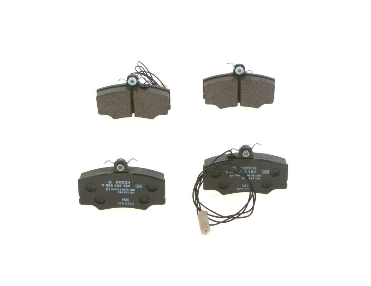 BOSCH plaquettes de frein 0986424184 95x61,8 épaisseur 17 mm avec témoin