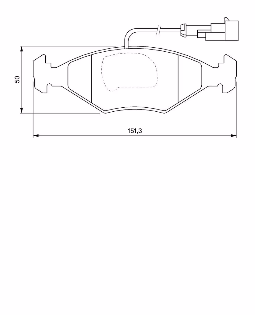 BOSCH plaquettes de frein 0986424543 151,5x50 épaisseur 18 mm avec témoin