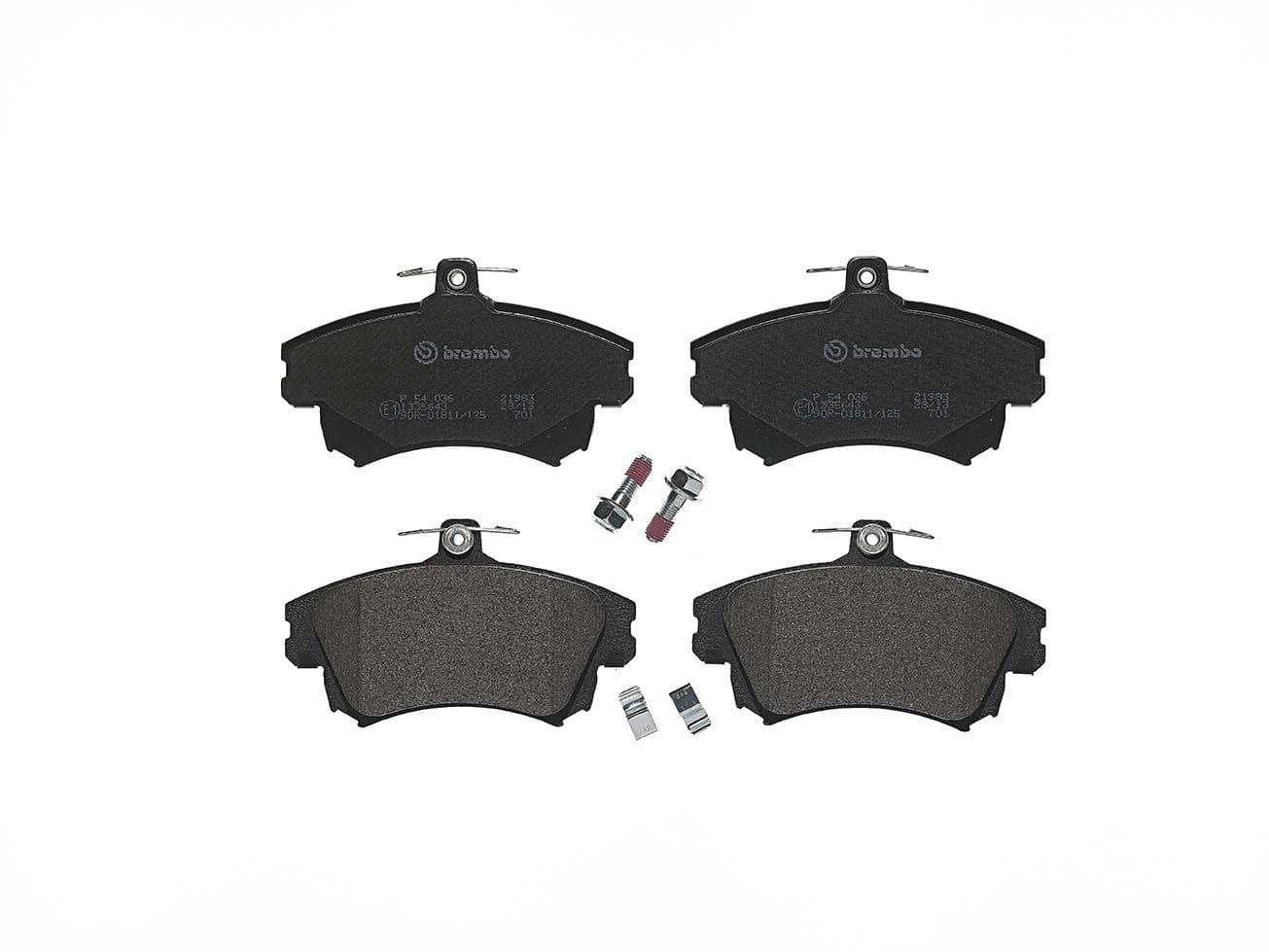BREMBO Bremsbeläge P54036 129,9x79,6 Stärke 16,5 mm mit akustischer Warnung