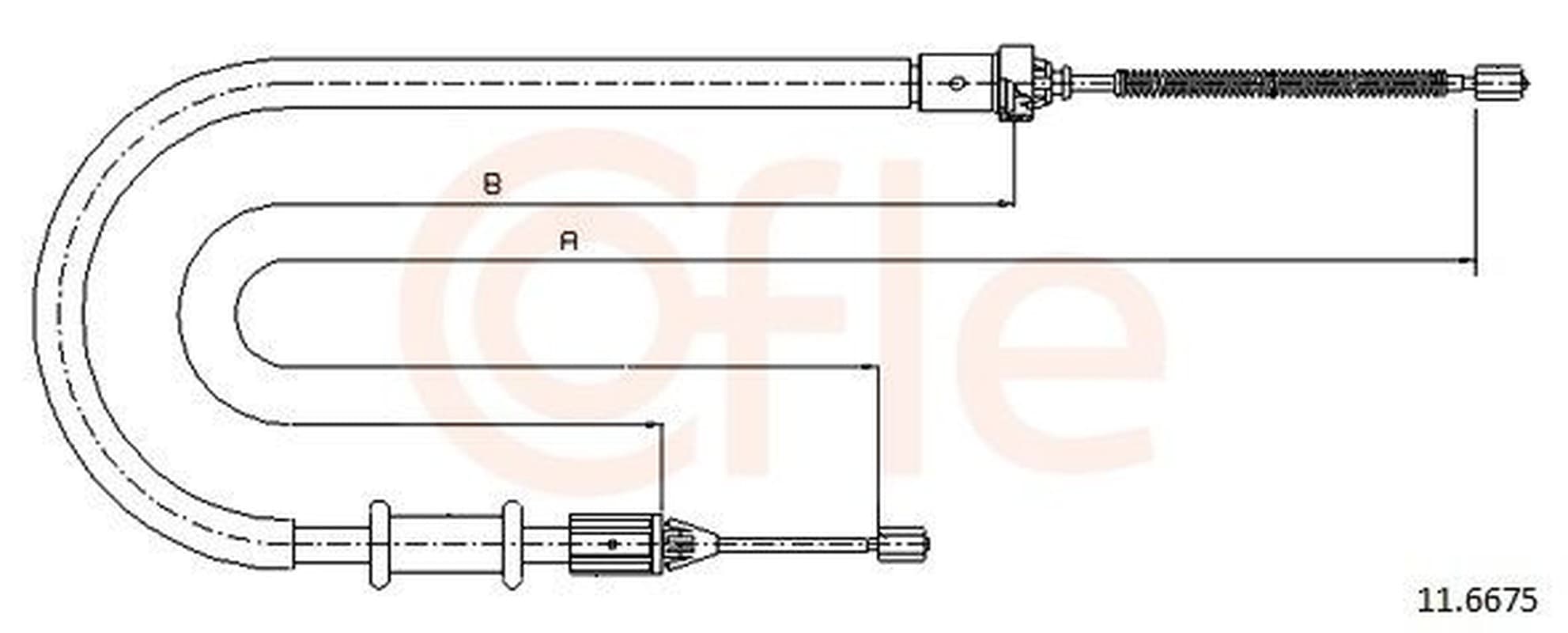 COFLE 92.11.6675 Handbremsseil hinten Längen 1423/1075 mm