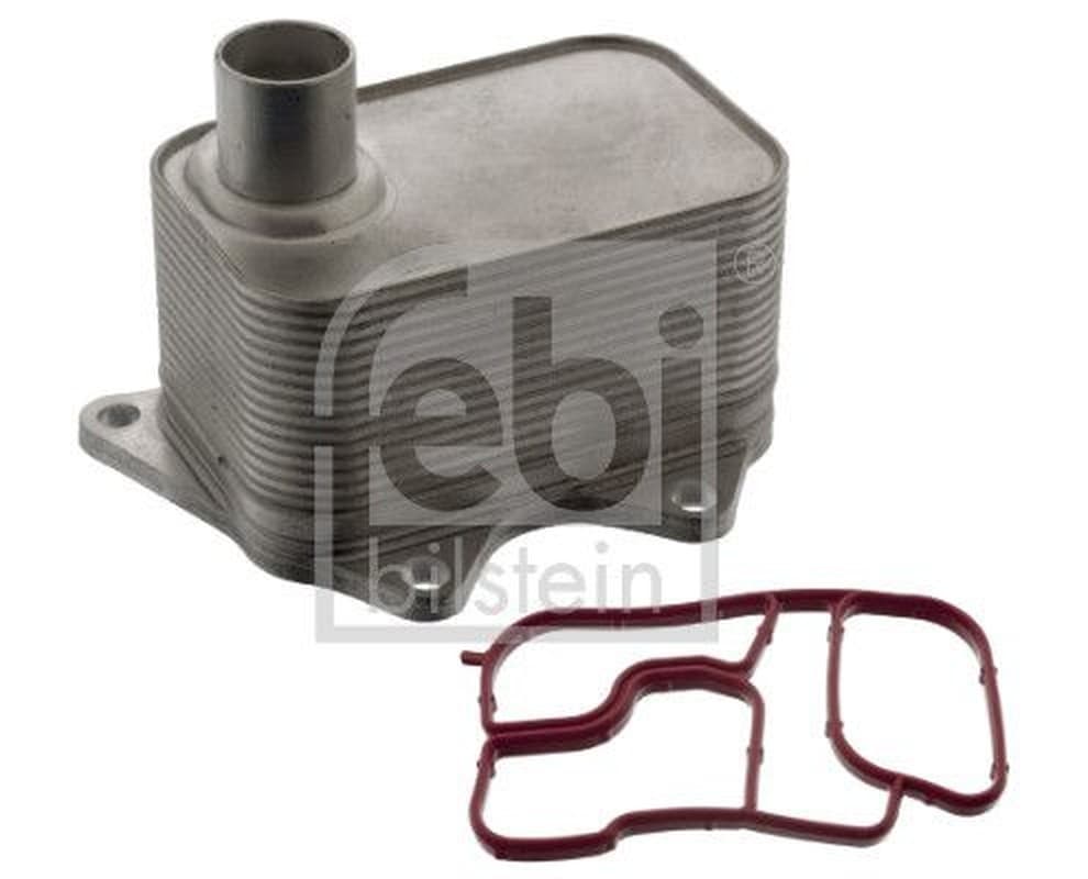 FEBI BILSTEIN 100856 Ölkühler für Motoröl Material Aluminium Breite 90 mm Länge 138 mm Tiefe 88 mm