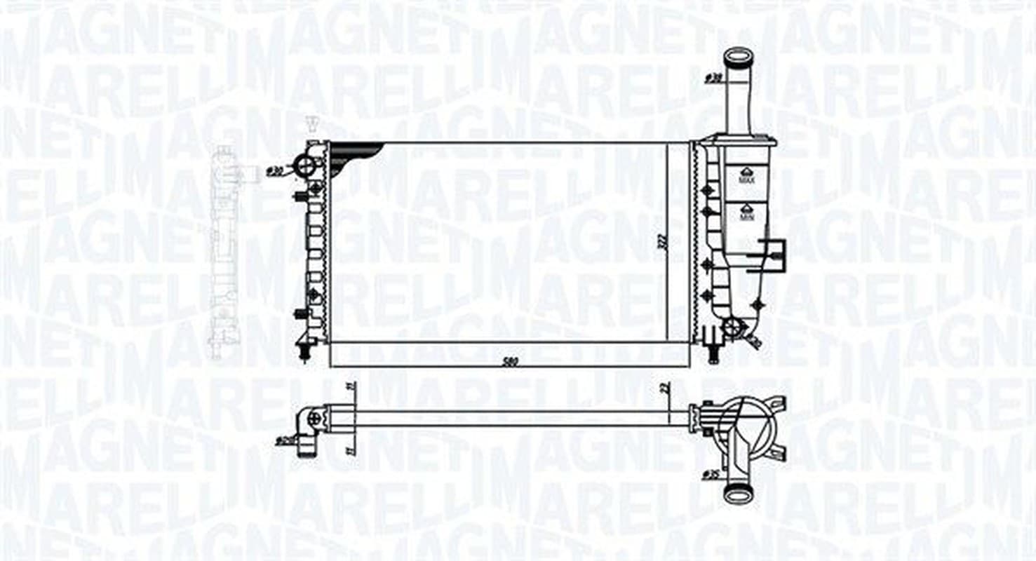 MAGNETI MARELLI 350213193900 radiateur refroidissement moteur 580x322x23 mm