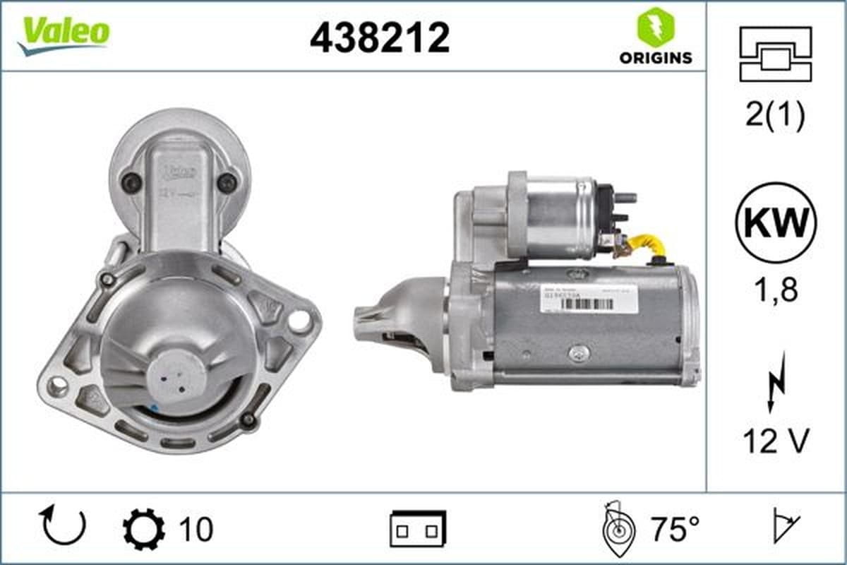 Motorino D'Avviamento Valeo 438212 Per Opel