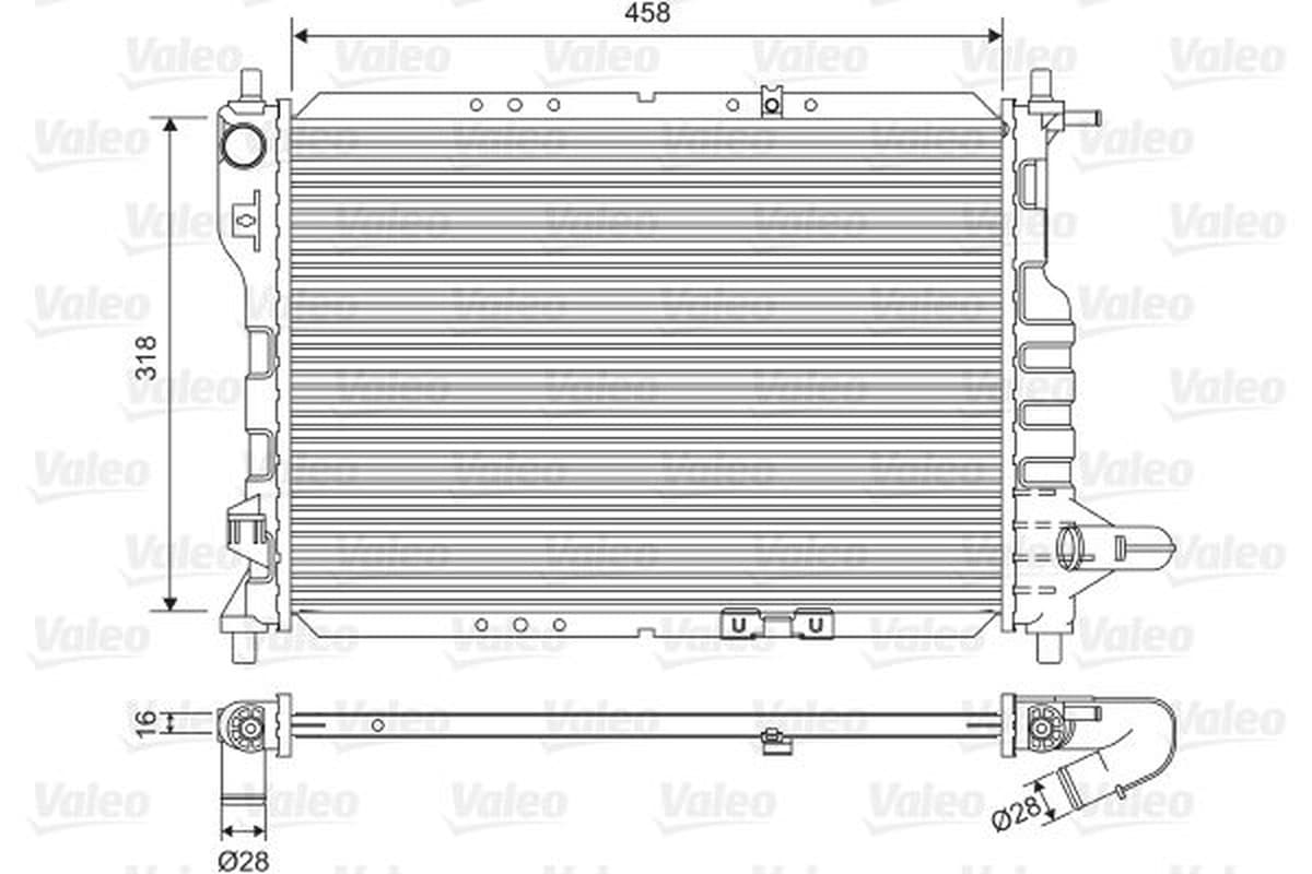 VALEO Radiateur moteur 701598 318x458x16 mm aluminium