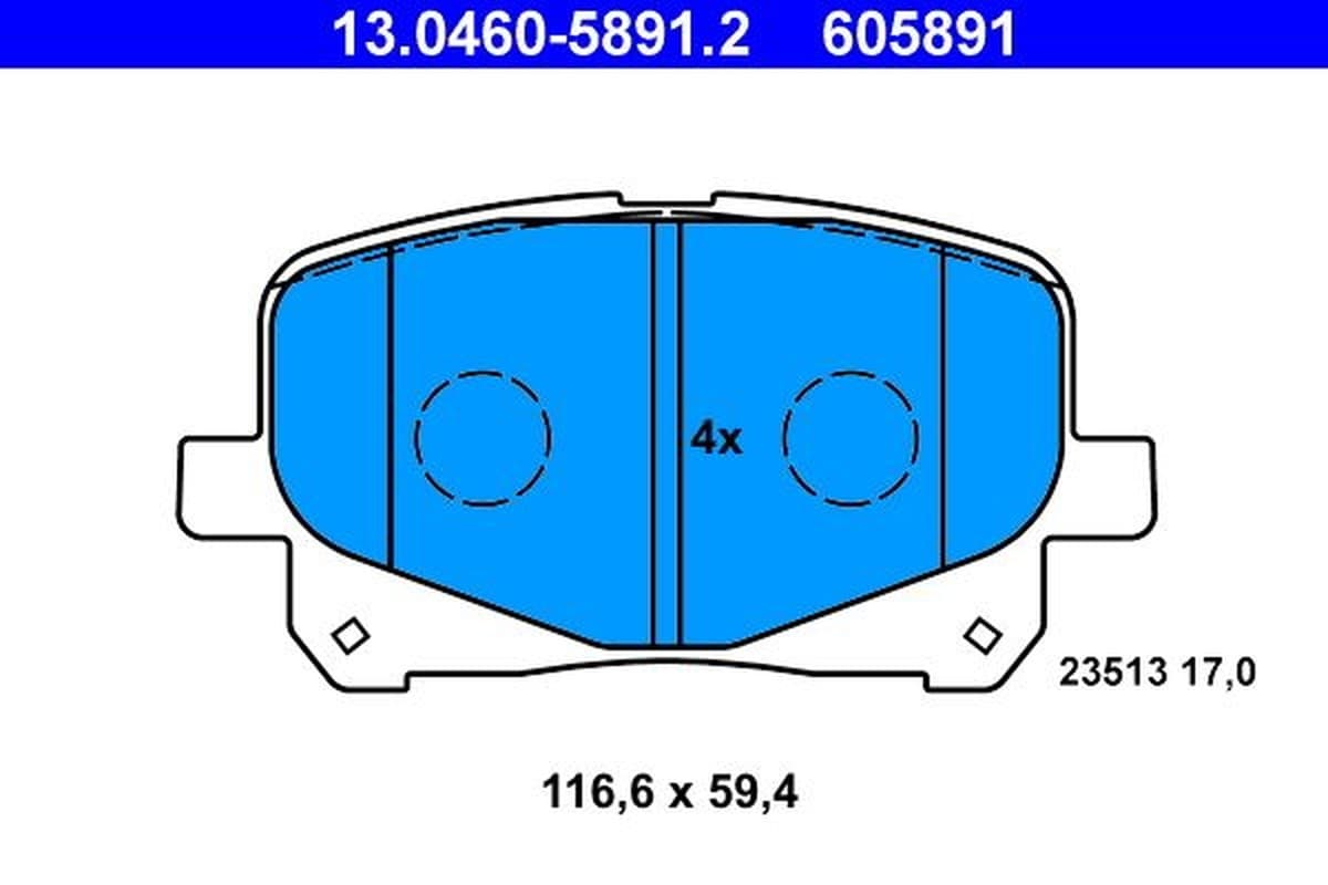 Ate Kit Pastiglie Freno 13.0460-5891.2