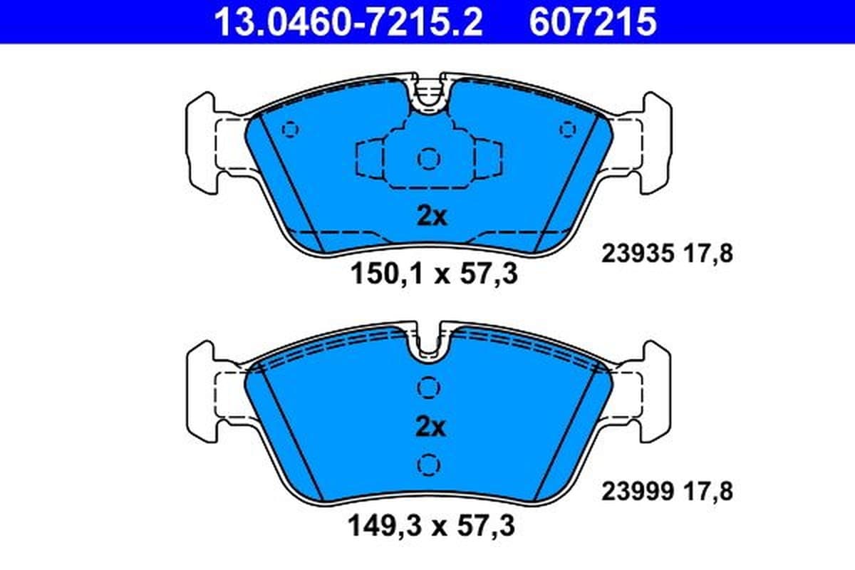 ATE plaquettes de frein 13.0460-7215.2 prévu témoin