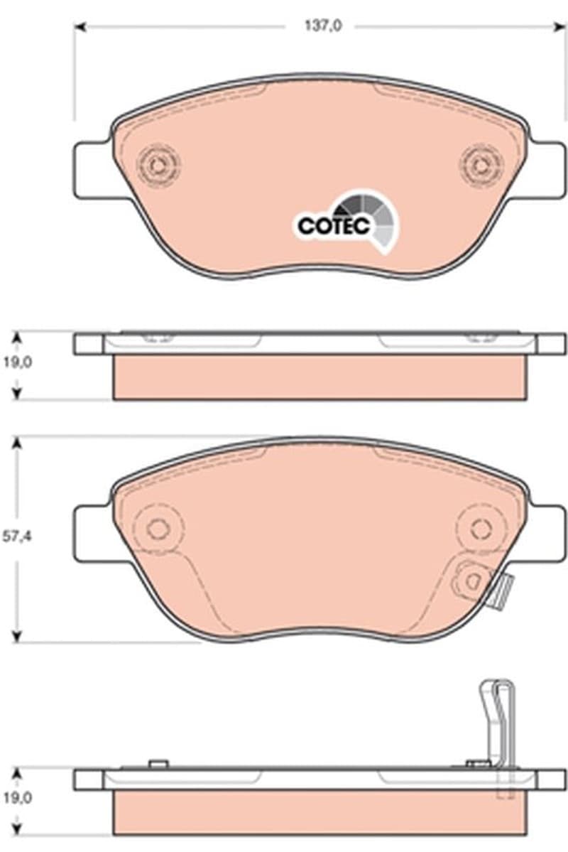 Trw Pattini Freno Opel Corsa D 1.3 Cdti Gdb1701