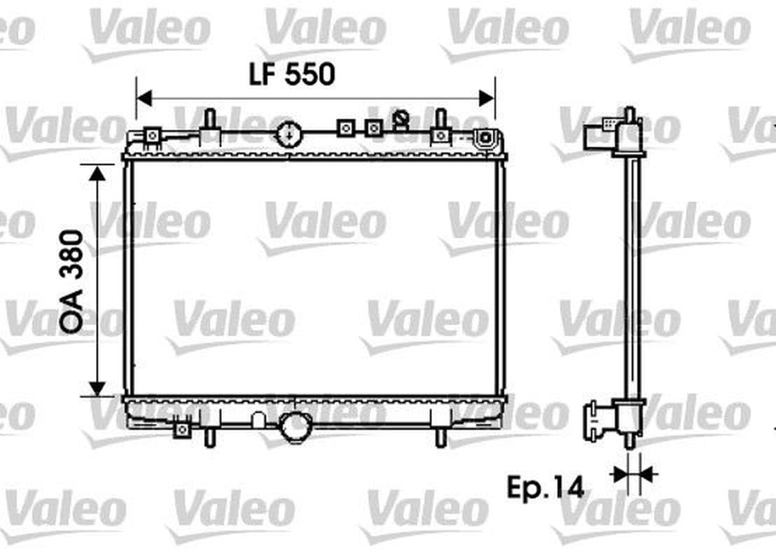 VALEO Motorkuehler 734278 380x550x14 mm Aluminium