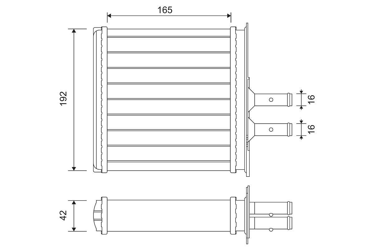 VALEO 812145 Wärmetauscher Innenraumheizung 190 mm x 165 mm x 42 mm MAGNETI MARELLI