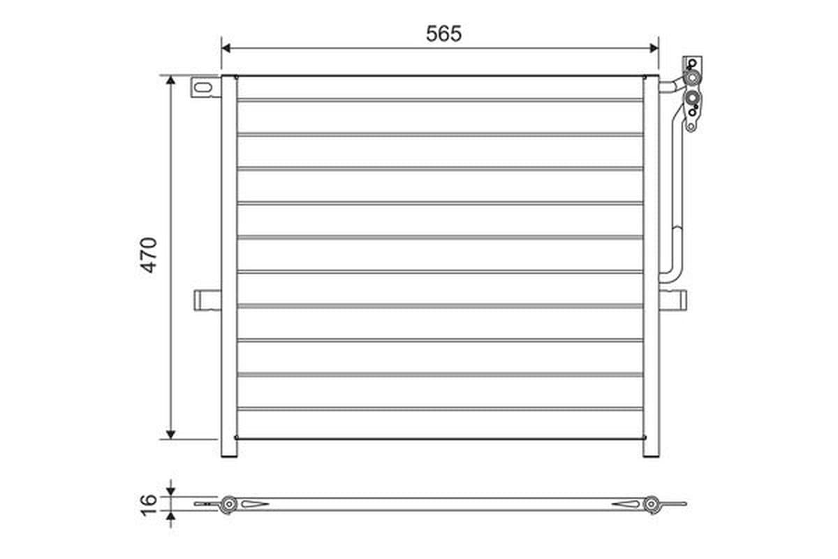 VALEO Kondensator Klimaanlage 817383 470x565x16 mm ohne Trockner R 134a Aluminium