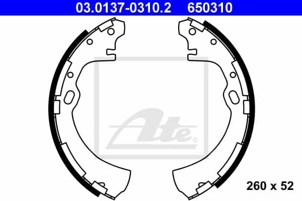 Jeu de mâchoires de frein ATE ATE03.0137-0310.2