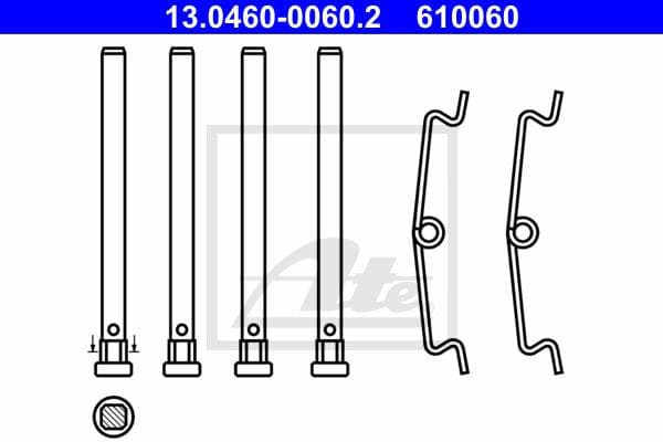 ATE Kit d'accessoires, plaquettes de frein ATE13.0460-0060.2