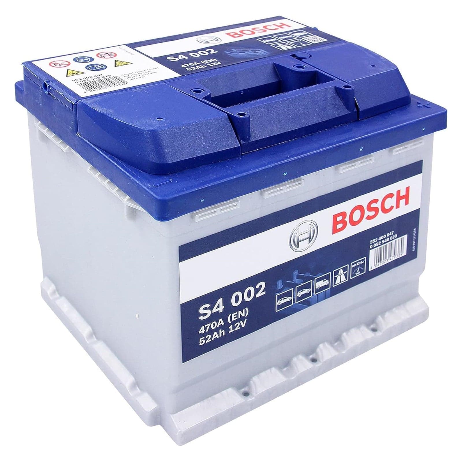 BOSCH S4 Batterie auto plomb-acide 12V 52Ah 470A droite 207x175x190 mm