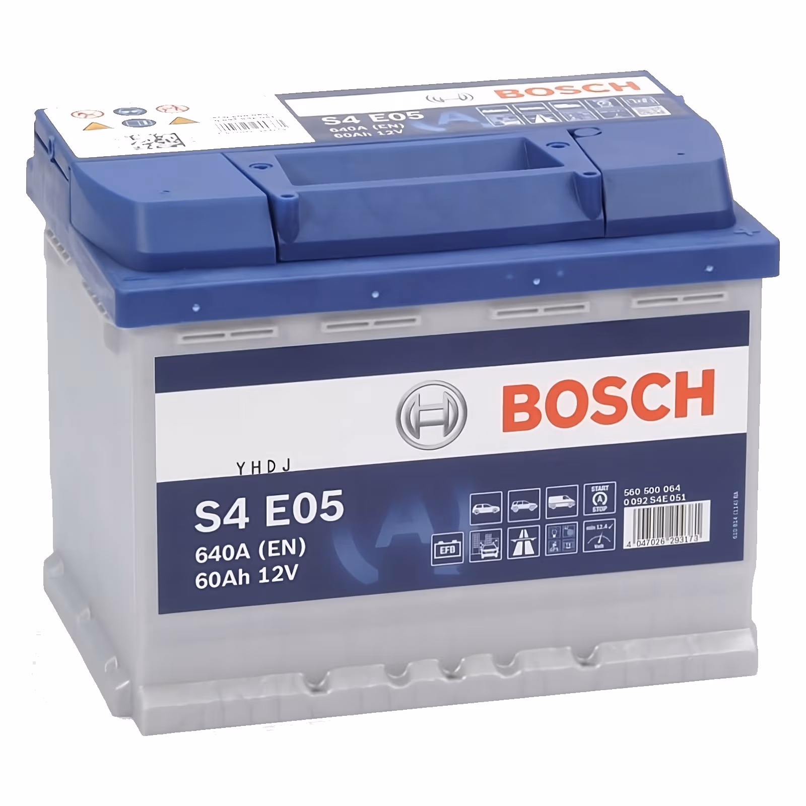 BOSCH S4 E05 Batterie auto EFB 12V 60Ah 640A droite 242x175x190 mm