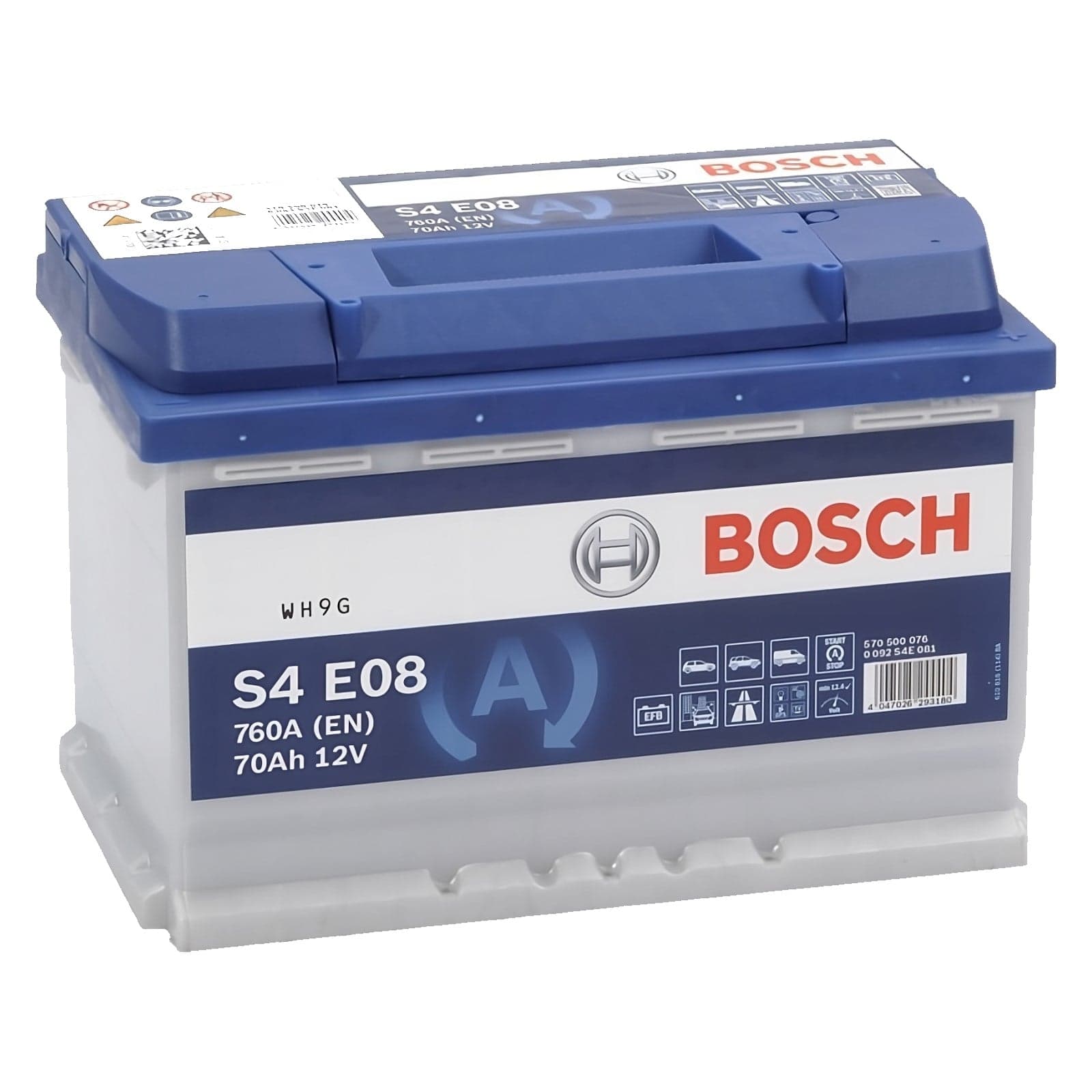 BOSCH S4 E Autobatterie EFB 12V 70Ah 760A rechts 278x175x190 mm