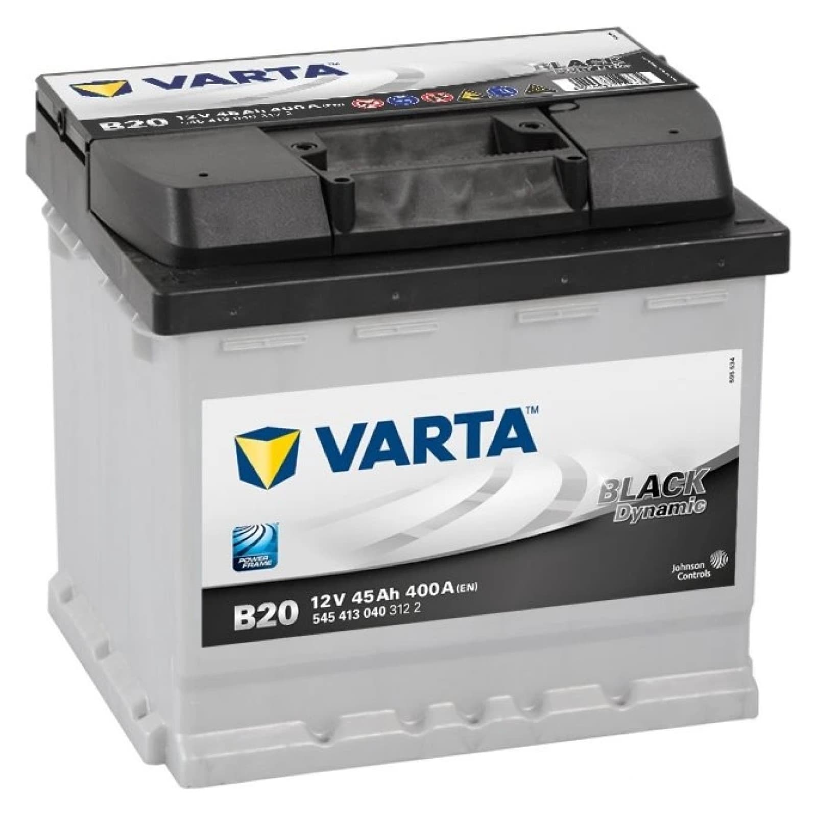 VARTA Black Dynamic B20 Batterie auto plomb-acide 12V 45Ah 400A gauche 207x175x190 mm