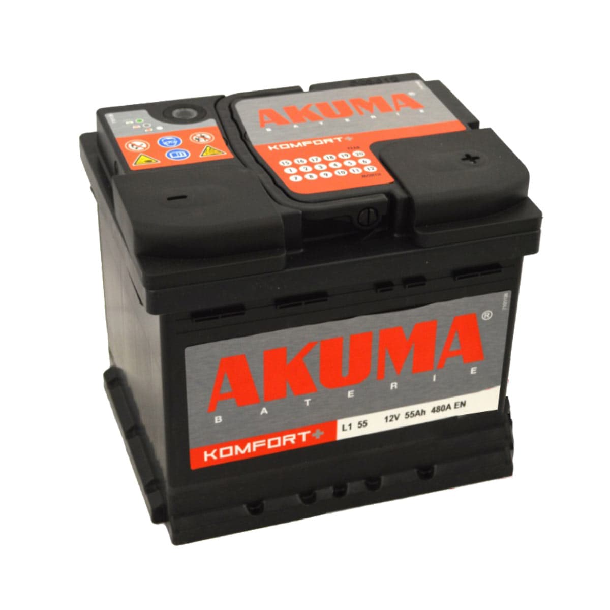 AKUMA 7903520 Batterie auto plomb-acide 12V 55Ah 480A droite 207x175x190 mm