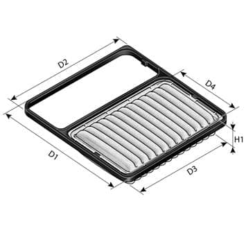 PURFLUX filtre à air A1511 cartouche 306x253x35 mm