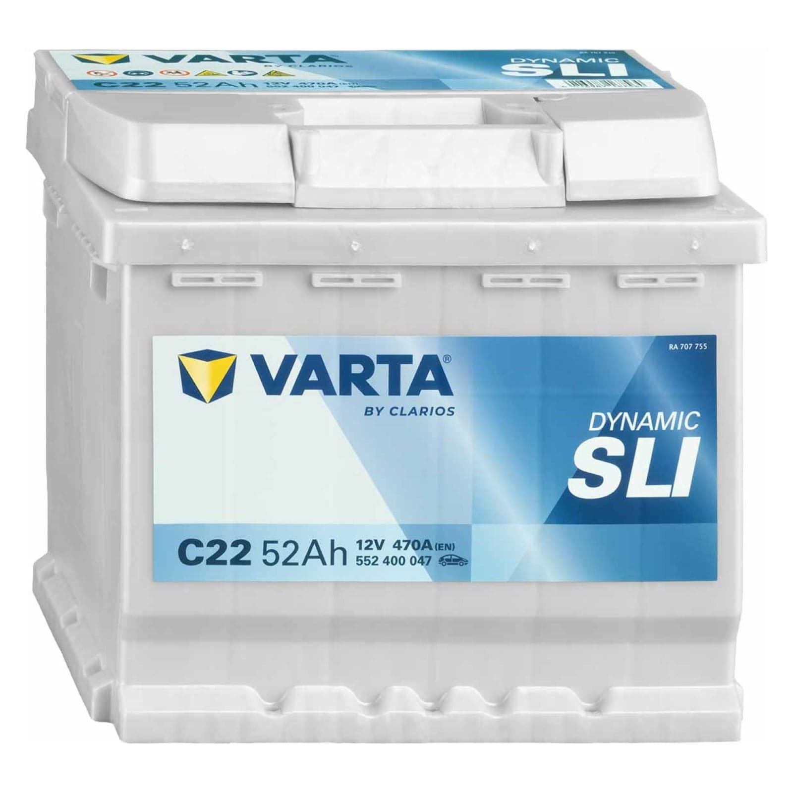 VARTA Batterie auto plomb-acide 12V 52Ah 470A droite 207x175x190 mm