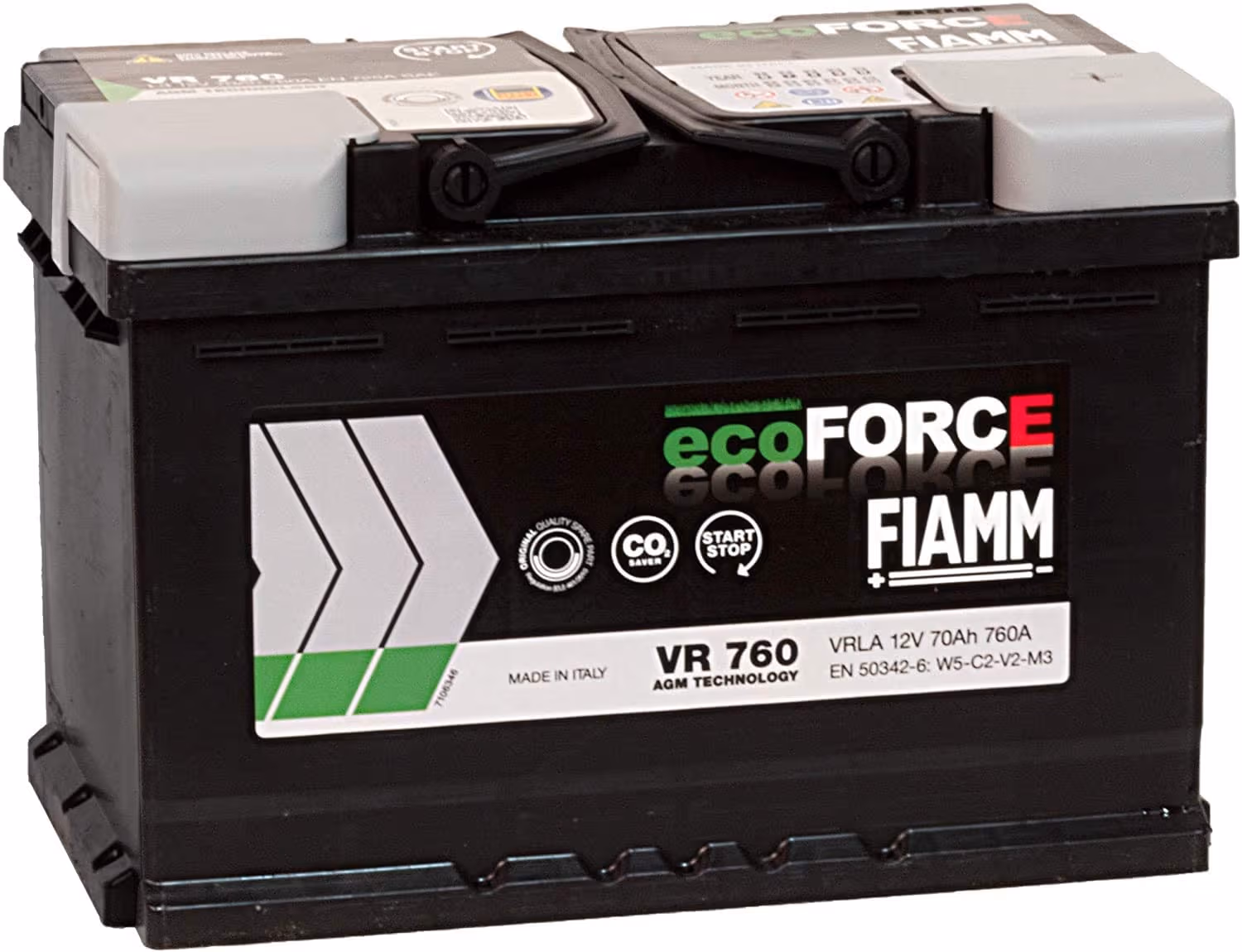 FIAMM VR760 Batterie auto AGM 12V 70Ah 760A droite 278x175x190 mm