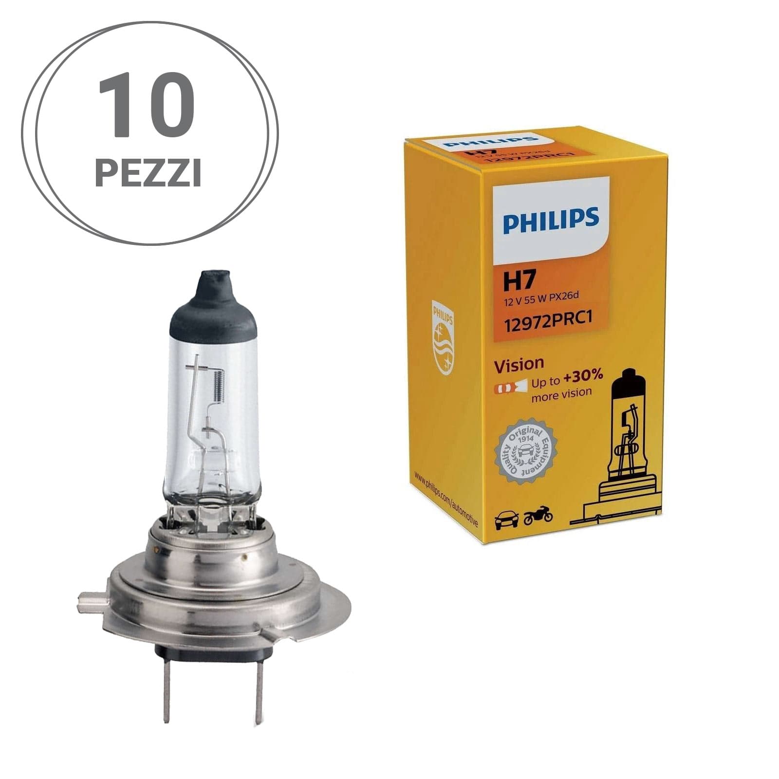 PHILIPS Vision H7 Halogenlampe 12 V 55 W bis 3200 K 10 Stück 12972PRC1-10