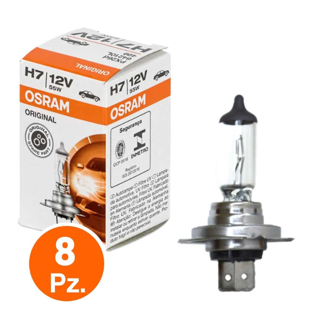 OSRAM H7 halogène Original lot de 8 12V 55W, ampoule auto pour éclairage véhicule