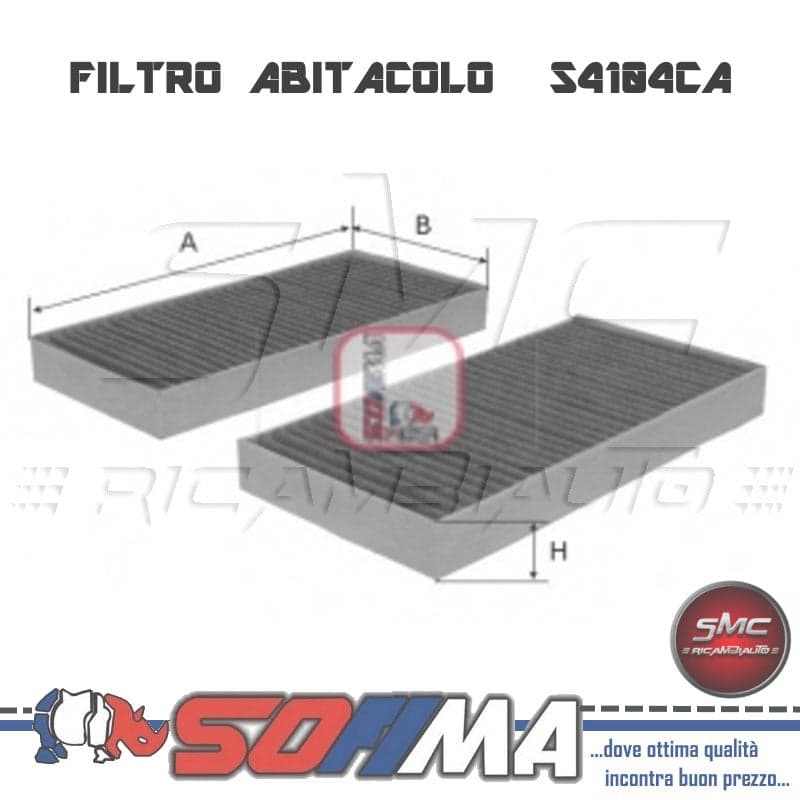 SOFIMA Innenraumfilter S4104CA Aktivkohle 175x139x30 mm
