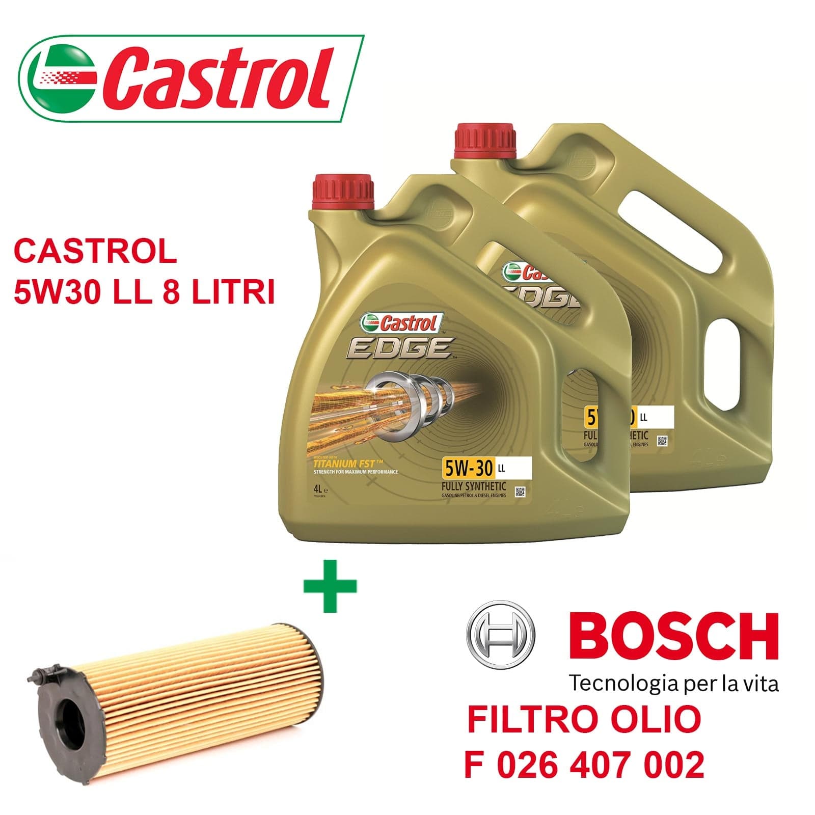 Inspektionskit mit CASTROL 5W30 für AUDI A6 C6, AUDI A6 C6 Avant, AUDI A8 D3 und AUDI A4 B7