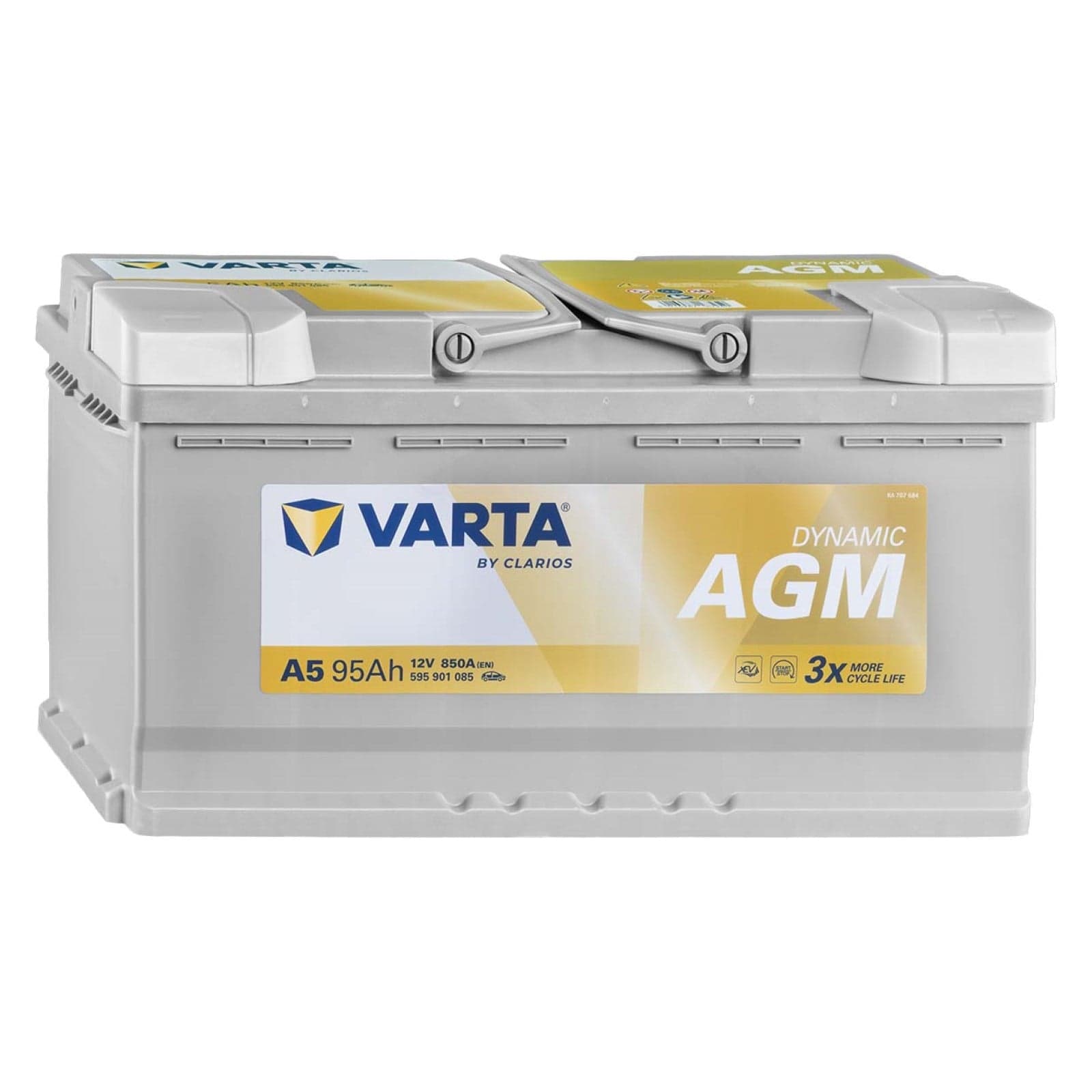 VARTA Silver Dynamic A5 Batterie auto AGM 12V 95Ah 850A droite 353x175x190 mm