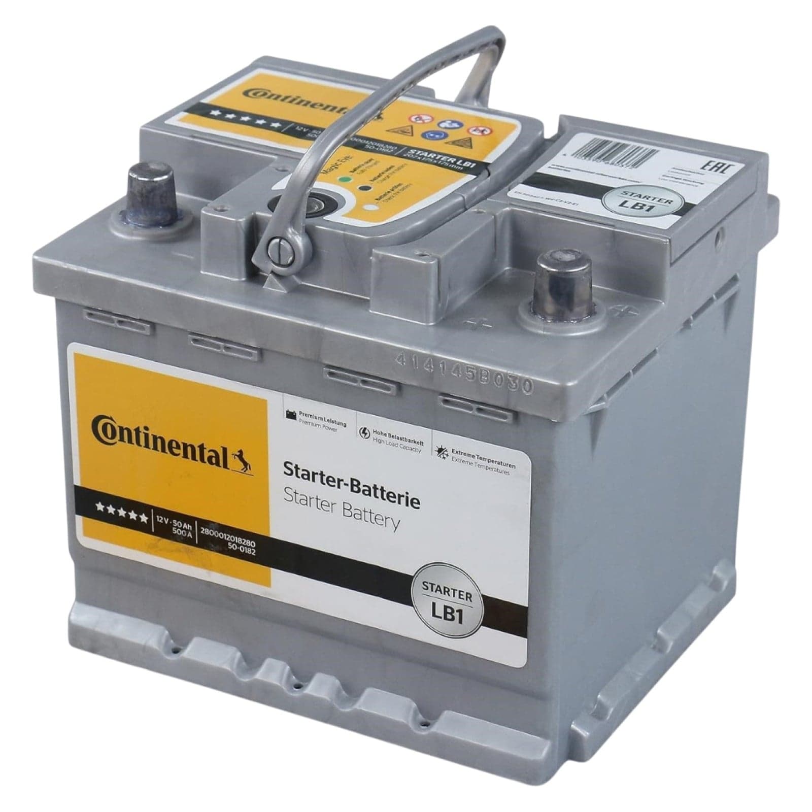 CONTINENTAL 2800012018280 Batterie auto plomb-acide 12V 50Ah 500A droite 207x175x175 mm