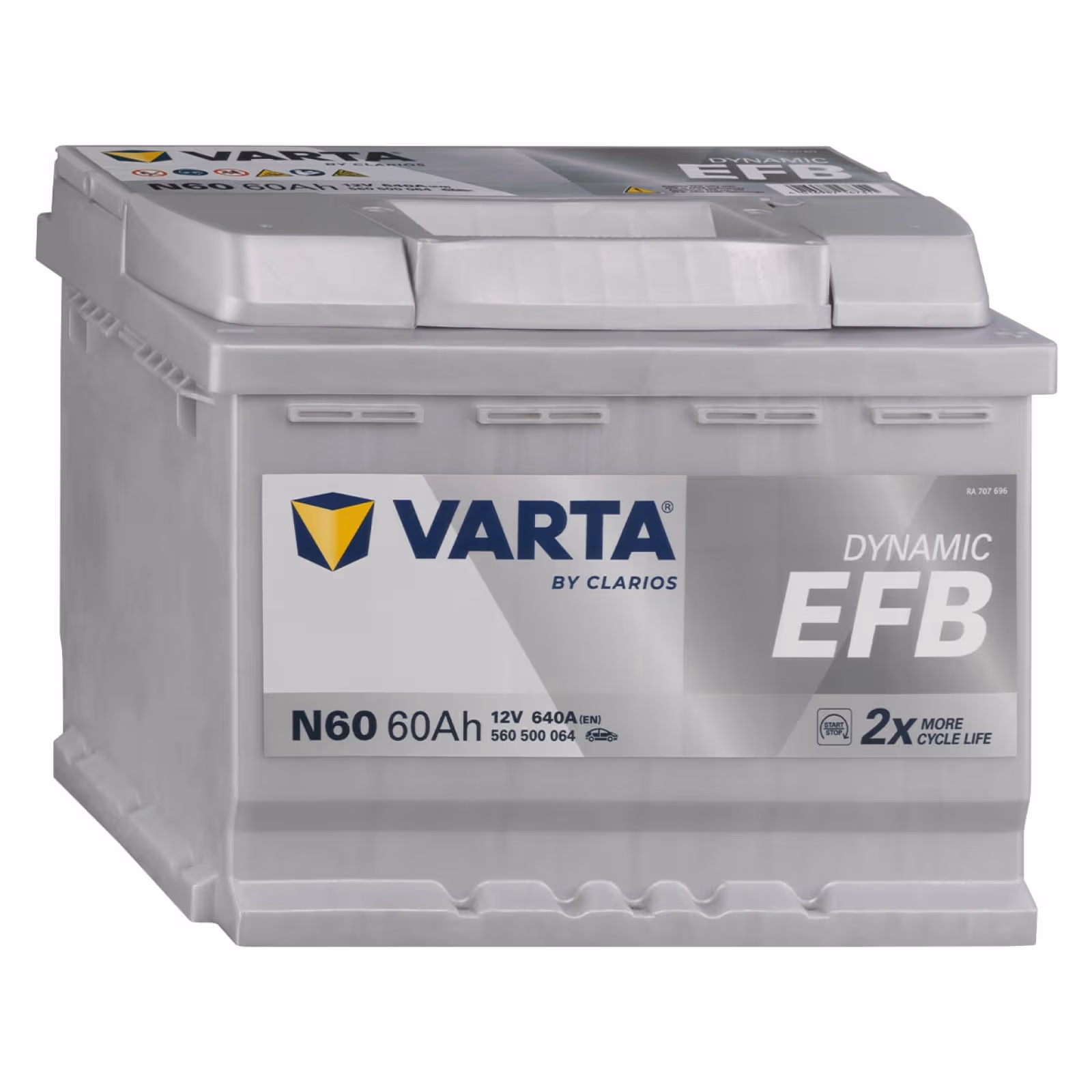 VARTA N60 Batterie auto EFB 12V 60Ah 640A droite 242x175x190 mm