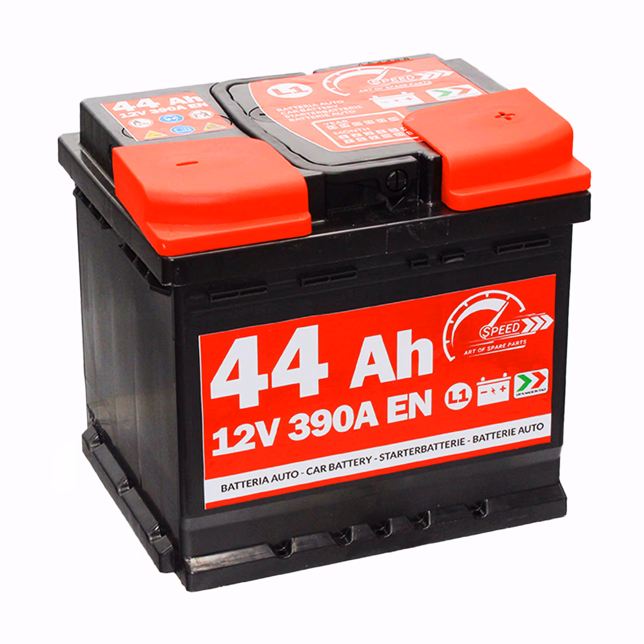SPEED 7906104 Batterie auto plomb-acide 12V 44Ah 390A droite 205x175x190 mm