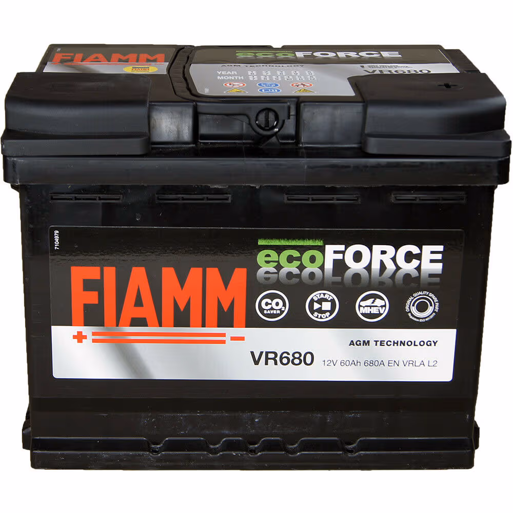 FIAMM 7906199 Batterie moto AGM 12V 60Ah 680A droite 242x175x190 mm