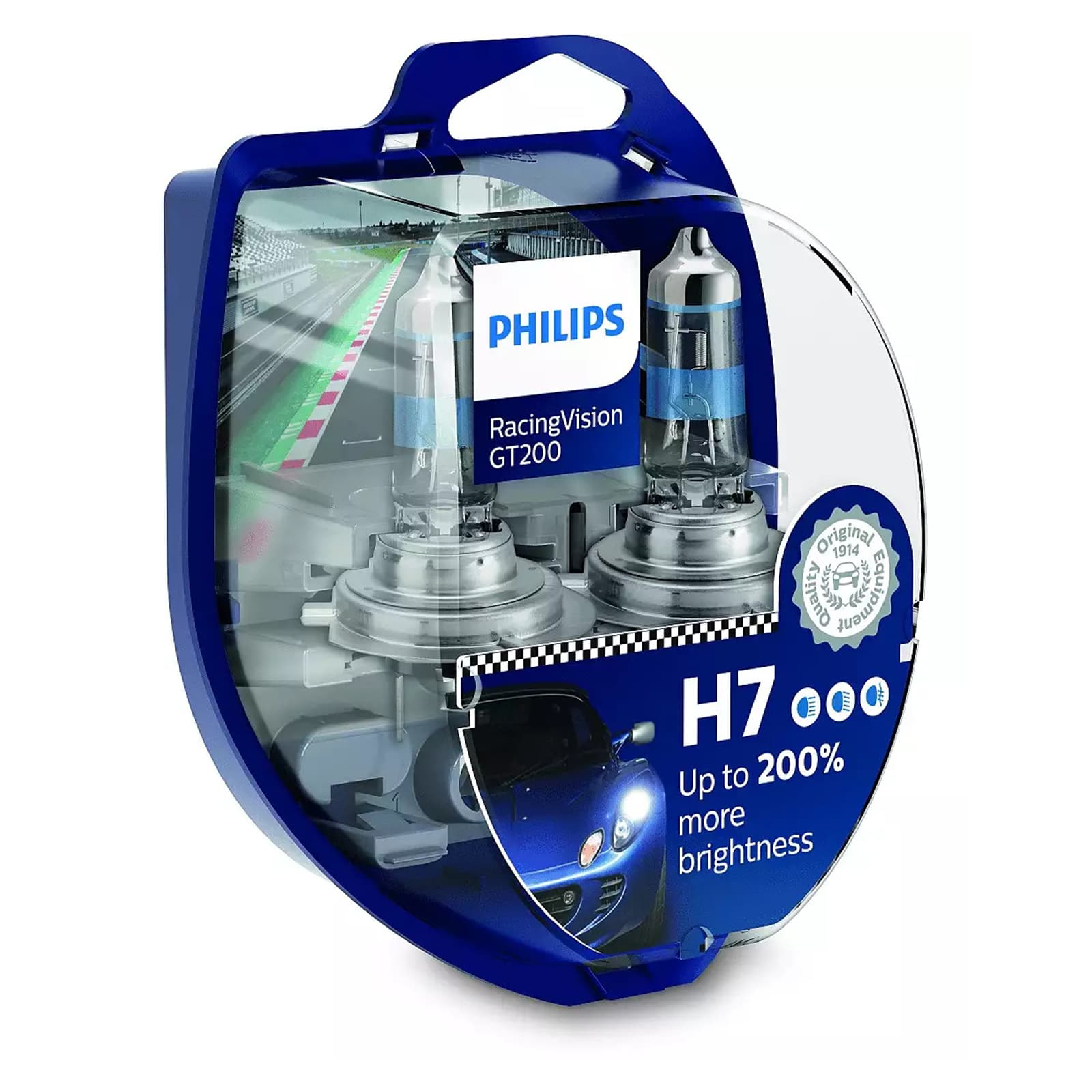 PHILIPS H7 halogène RacingVision GT200 12V 55W, ampoule auto pour phare véhicule