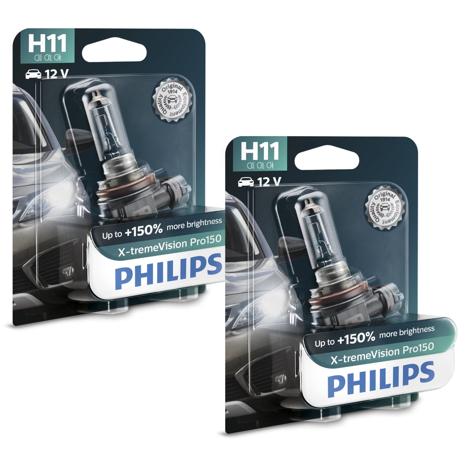 PHILIPS H11 halogène X-tremeVision Pro150 12V 55W, ampoule auto pour éclairage véhicule