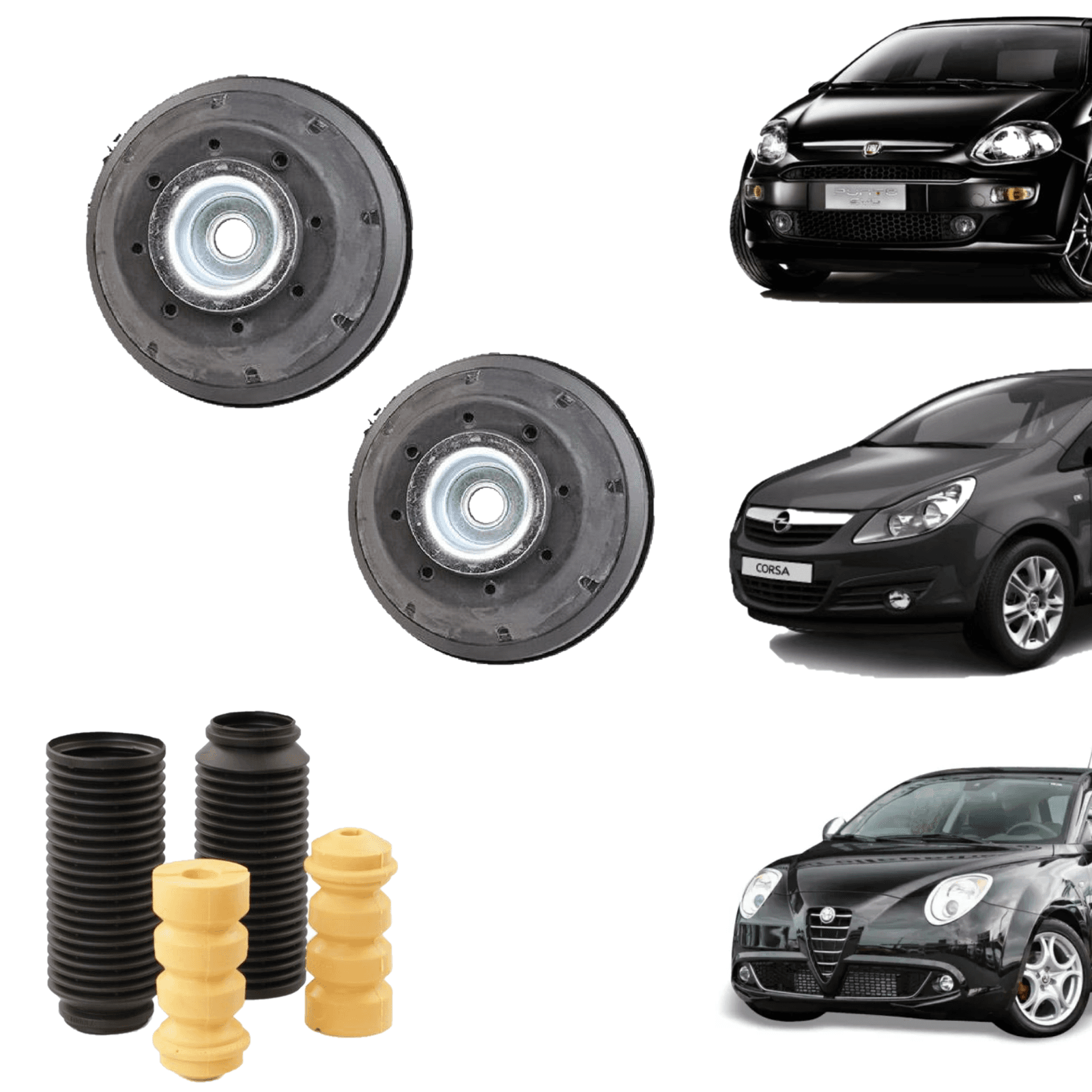 Kit de Supports d'Amortisseur Avant avec Butées Grande Punto Corsa D