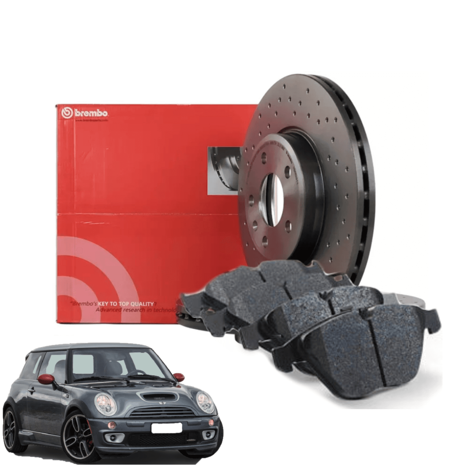 Kit Disques et Plaquettes Arrière Brembo Mini (R50, R53, R55, R57)