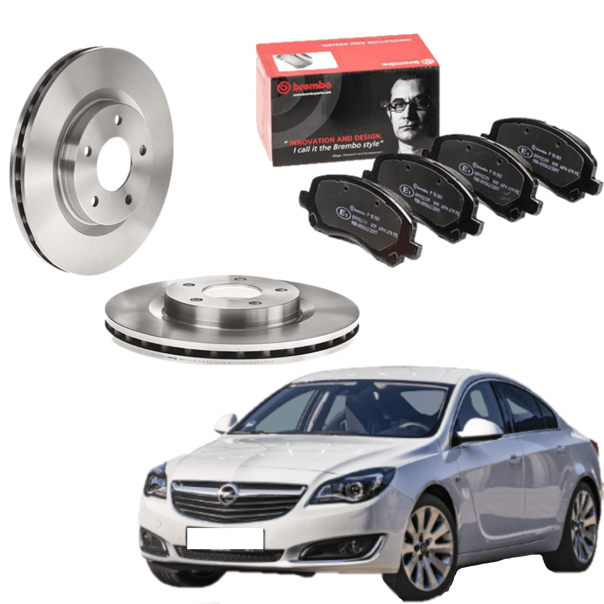 Bremsscheiben- und Belagsatz Hinterachse Brembo Opel Insignia Saab 9-5