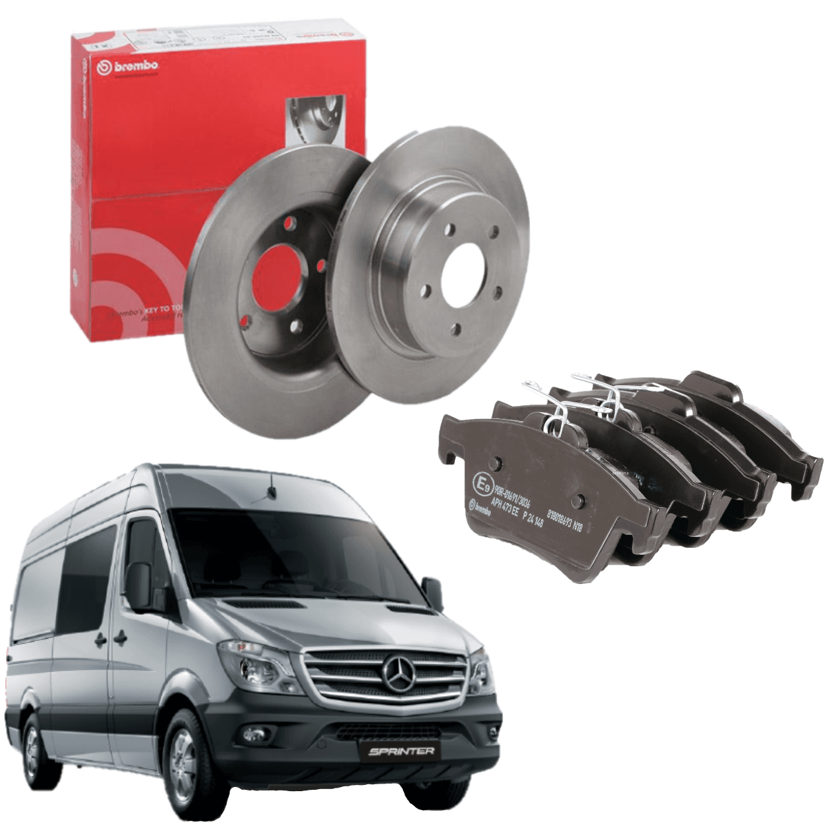 Bremsscheiben- und Bremsbelag-Kit Hinten Brembo Mercedes Sprinter (906)