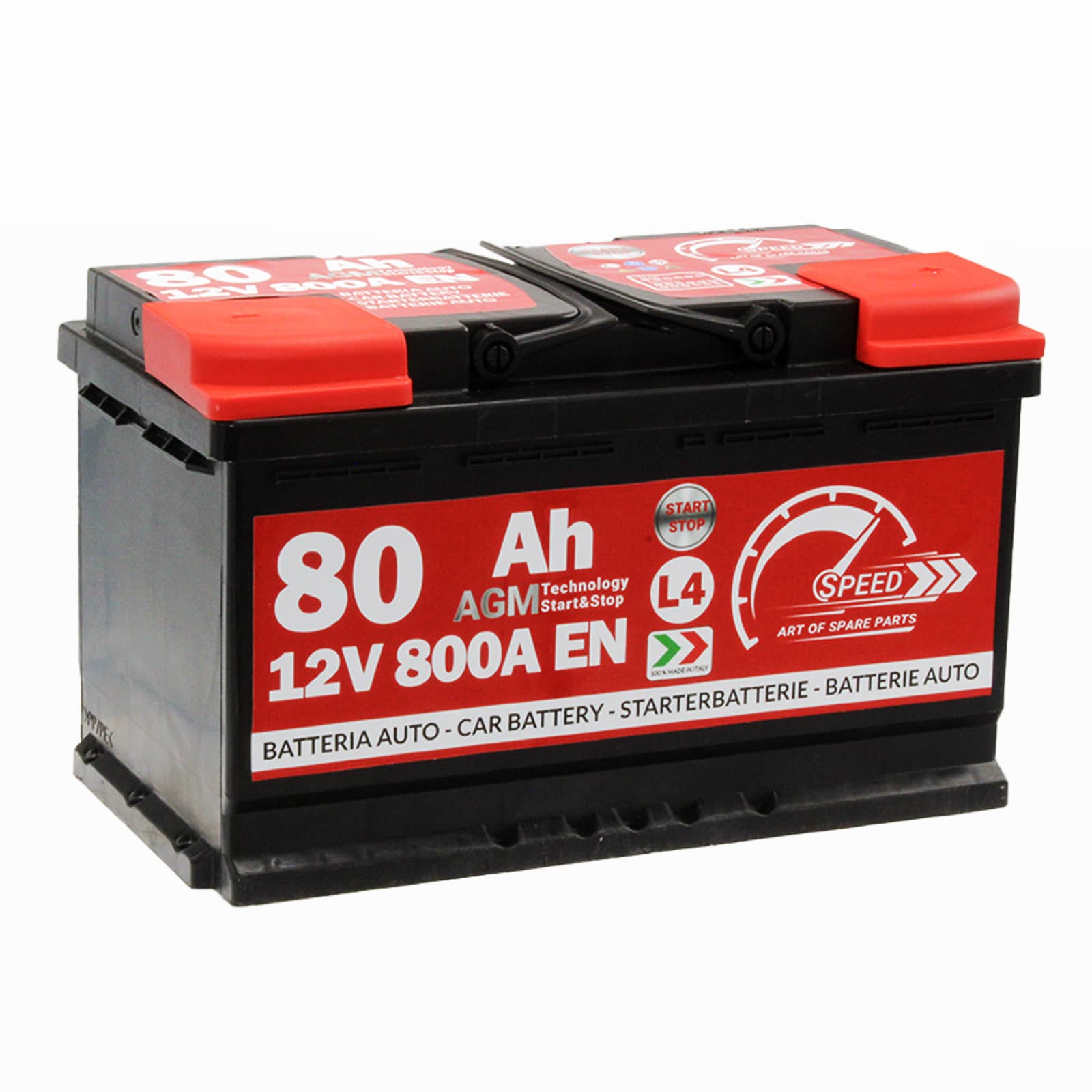 SPEED 7903685 Batterie moto AGM 12V 80Ah 800A droite 315x175x190 mm