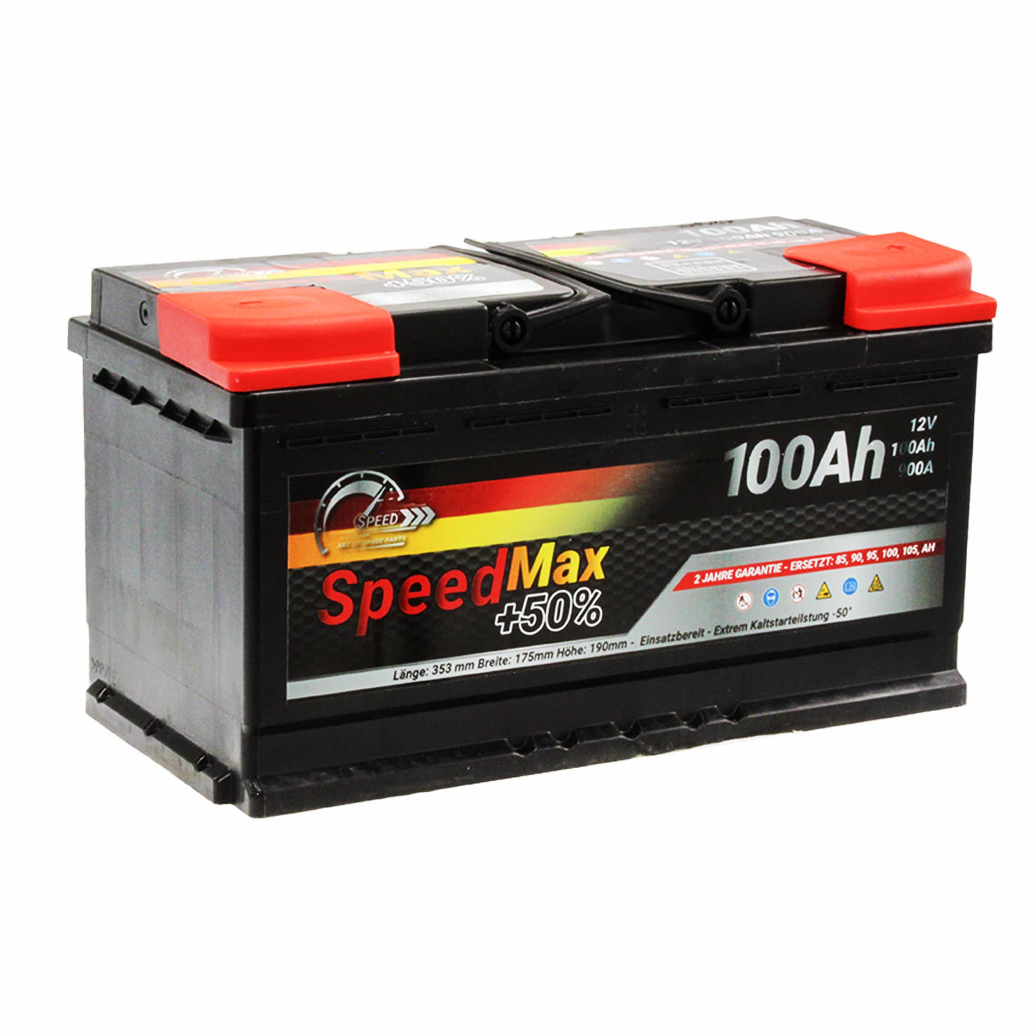 SPEED L5100MAX Batterie +50% plomb-acide 12V 100Ah 900A droite 353x175x190 mm