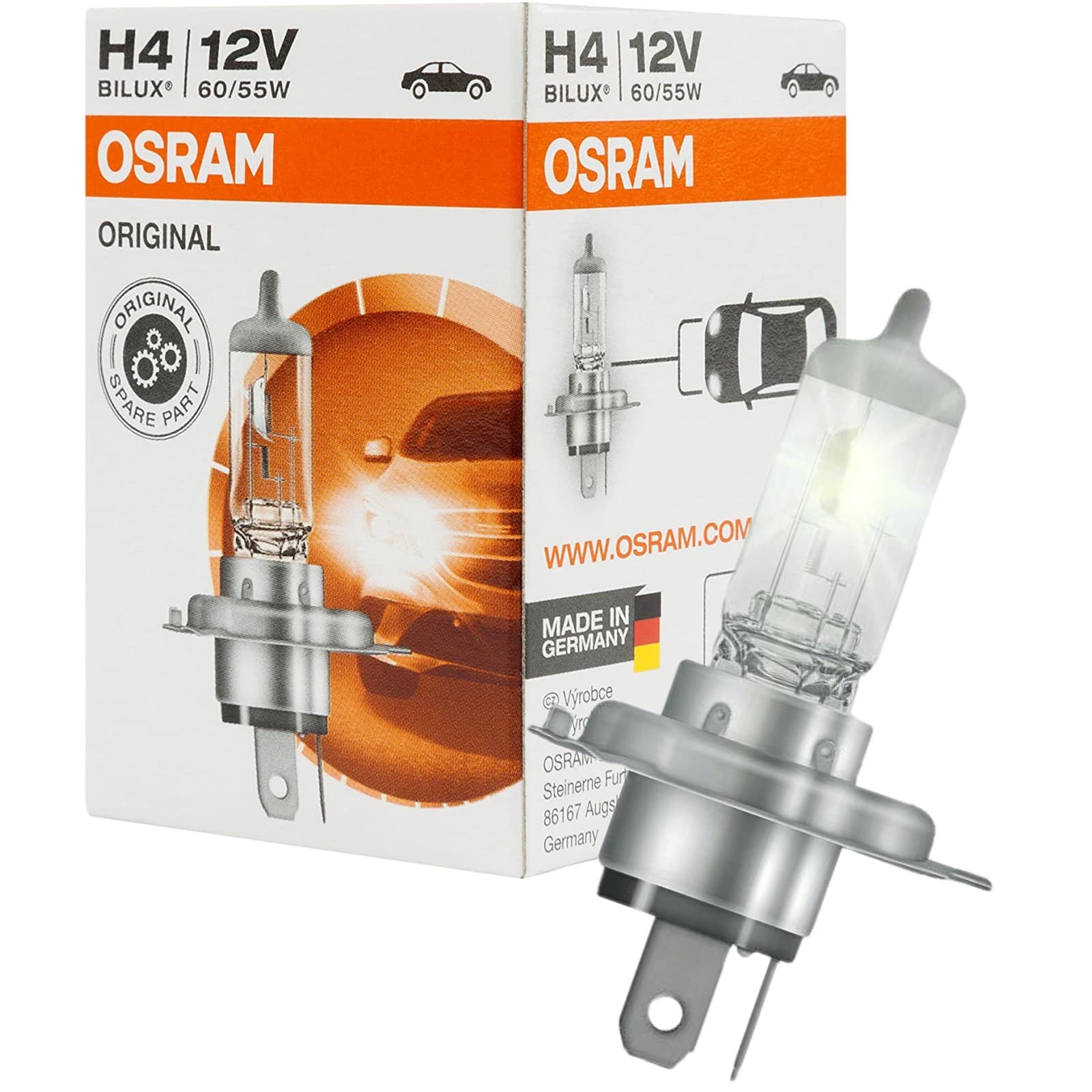 OSRAM H4 halogène 12V 60/55W, ampoule auto pour éclairage véhicule