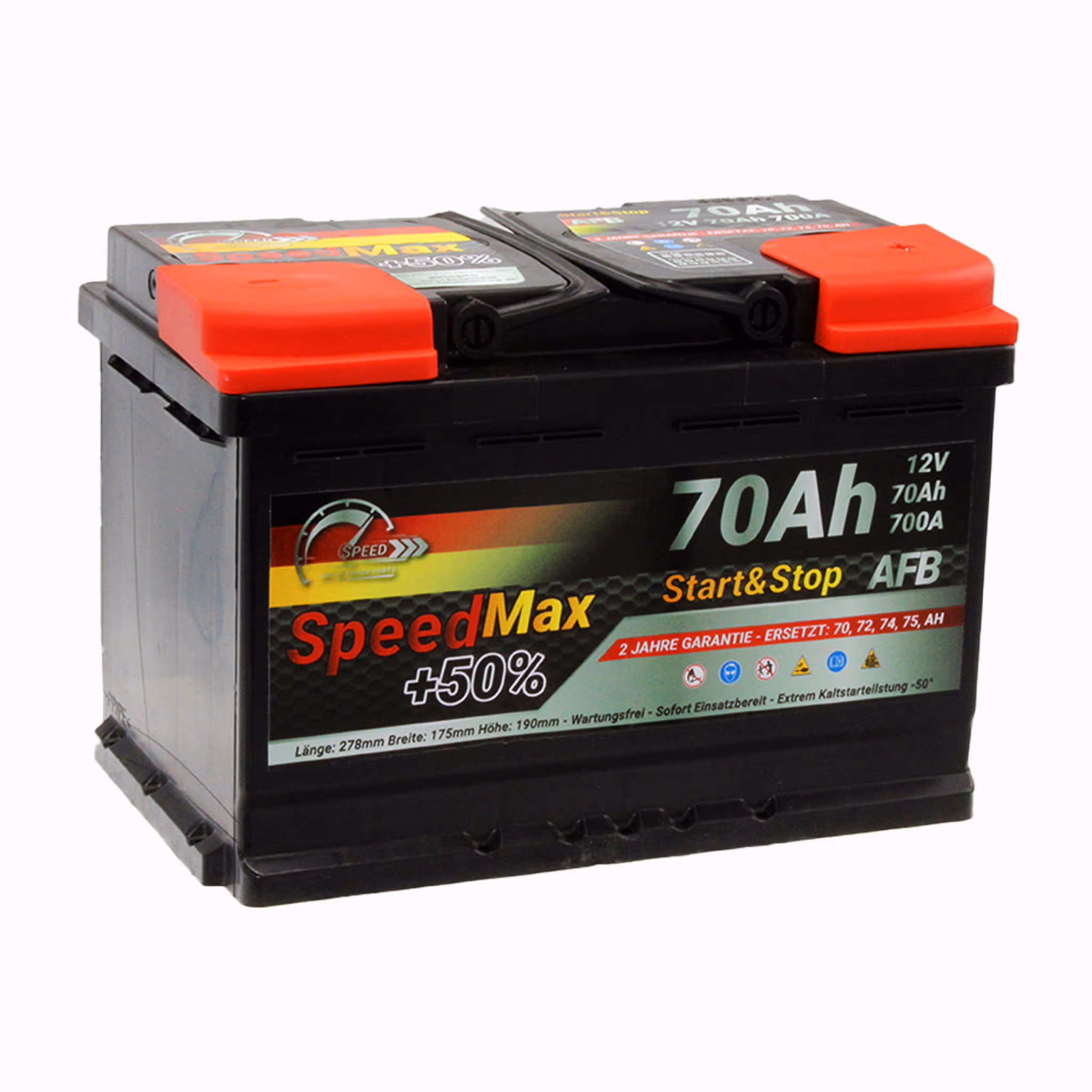 SPEED L370AFBMAX Batterie +50% Start&Stop EFB 12V 70Ah 720A droite 278x175x190 mm