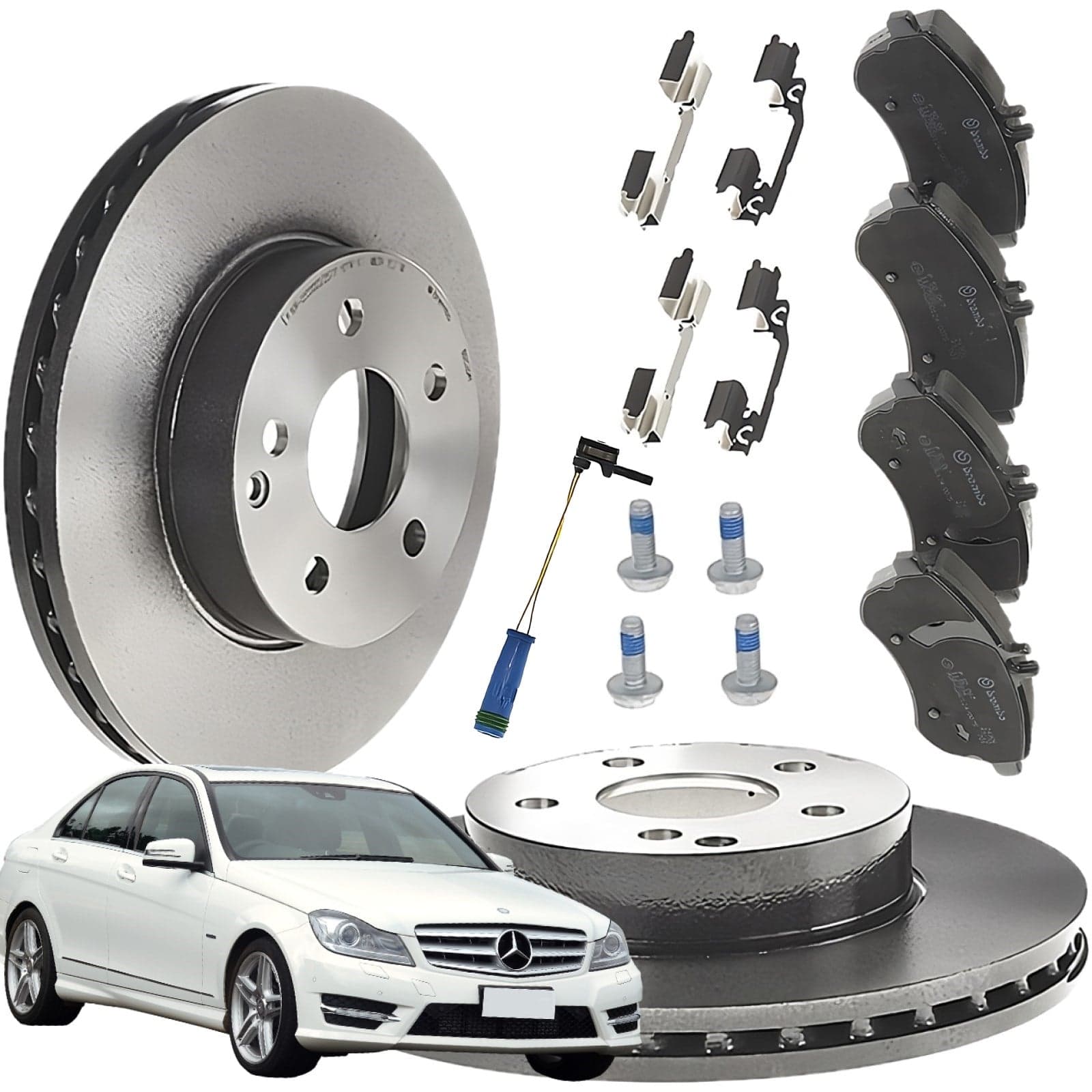 Kit Bremsscheiben und Beläge Brembo für Mercedes-Benz C-Klasse/E-Klasse